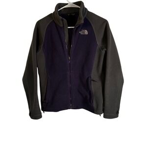 The‎ North Face Women Fleece Jacket Purple Gray Full Zip Pockets Size Medium